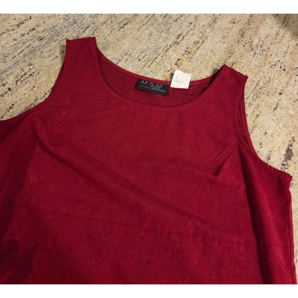 VTG MHM Mellisa Harper Red Dress & Jacket Set Size 10 Petite Side Slits - Picture 15 of 16